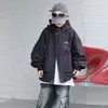Chaqueta con Capucha para Niños Primavera y Otoño 2026 Nuevo Conjunto de Otoño para Niños Top Falso de Dos Piezas Chaqueta de Otoño para Niño Grande