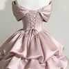 Vestido de Fiesta con Corbata de Mariposa, Color Sólido, Hombros Descubiertos, Adecuado para Anfitrionas de Cumpleaños, Uso Diario, Vestido Lindo y Dulce