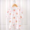 Mameluco para Bebé, Mono de Algodón de Manga Larga con Abertura, Pijama Delgado, Bata Nueva de Verano de Manga Corta para Niños y Niñas