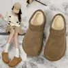 Botas de nieve de algodón para mujer Little Potato Birkenstock de comercio exterior transfronterizo, nuevos modelos de otoño e invierno, con forro polar añadido, engrosadas, cálidas, antideslizantes e impermeables