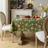Nova Toalha de Mesa Retangular para Mesa de Jantar e Mesa de Centro, Jacquard Tingido Algodão e Poliéster, Estilo Retro Americano, Natal, Árvore de Natal