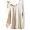 Camisola de Seda Falsa com Decote U para Primavera e Verão Feminina, Solta e Estilosa, Peça Externa Sexy de Cetim, Camada Base Fina para Ternos