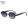 Gafas de Sol Marrones Retro para Mujer 2026 Nuevo Estilo Ojo de Gato Montura Cuadrada de Metal Gafas de Sol Anti-UV para Miopía para Rostros Redondos