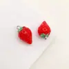 Yuku Simulado Tridimensional Vermelho Resina Morango Coração Cogumelo Pingente Chaveiro Pulseira Acessórios de Joia