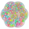 Conjunto de Caixa de Flores de Ameixa Pérola Artificial Semicírculo Ab Colorido Patch para Unha de Base Plana Cor Mista Acessórios de Joia Capa de Celular DIY