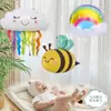 Balão de Filme de Alumínio de Animal de Desenho Animado, Frutas e Legumes para Rastreamento de Bebê de Mês de Idade, Calças de Bebê, Balão de Hélio Voador, Atacado
