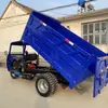 Triciclo diesel autocarregável hidráulico para transporte de areia e pedra em canteiros de obras, caminhão basculante de engenharia, triciclo de carga agrícola