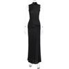 Vestido de Verano 2026 Transfronterizo Europeo y Americano, Nueva Moda, Elegante, Delgado, Cuello Alto, Sin Mangas, Patchwork, Cinta, Lentejuelas, para Mujer
