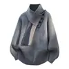 Popular Transfronterizo Talla Europea Talla Grande Diseño de Bufanda Suéter Tejido para Hombre Botón de Gama Alta Otoño e Invierno Venta al por Mayor de Fábrica