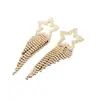 Brincos de Franja Estrela de Canto com Zircônia Agulha de Prata Feminino Estilo Coreano Nicho Moda Design Stud de Orelha Versátil Elegante Orelha Totalmente de Diamante