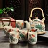 Xinmingxuan Cerámica Azul y Blanca Vintage con Filtro Juego de Té Doméstico Juego de Té Tetera de Porcelana Taza de Té Tetera de Cola Juego de Té