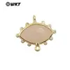 WT-C328 requintado design de olho de luxo leve acabamento zircônia gema natural lápis-lazúli pedra de cristal rosa conector