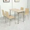 Cadeiras de Madeira Curvada em Aço Inoxidável Mesas e Cadeiras para Restaurante Lanchonete Loja de Chá com Leite Uma Mesa Quatro Cadeiras Atacado Mesa e Cadeiras para Refeitório de Funcionários Fast Food