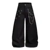 Jeans de tiro alto lavados con tachuelas estilo retro americano 2026 para mujer, nuevo estilo de verano, pantalones rectos holgados y estilizados