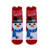 Meias de Natal Cruzadas Europeias e Americanas Amazon Meias Vermelhas Desenho Animado Papai Noel Boneco de Neve Meias Femininas Outono e Inverno Meias Zhuji