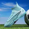 Zapatos de fútbol transfronterizos para hombres y mujeres, de caña alta con tacos largos AG, tacos TF, zapatos de entrenamiento para competición de fútbol en campus estudiantil, malla antideslizante