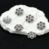 Soporte de Flores de Zirconia Incrustada en Oro de 18 Quilates Tapa de Flor Copo de Nieve Cristal Perla Separador Pulsera Pulsera Accesorios de Joyería DIY