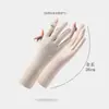 Luvas de Proteção Solar de Seda Gelada de Verão para Mulheres, Antiderrapantes, Touch Screen, Anti-UV, Protetor Solar, Luvas de Proteção Solar para Dirigir e Ciclismo, Modelo Longo