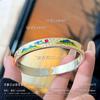 Pulsera Qianli Jiangshan Pie Plata 9999 Fat Donglai Color Esmalte Oro Mariposa Estilo Nacional Nicho Pulsera Plata Esterlina Regalo