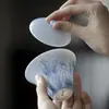 Sabendo que Shanzhi Qingshan Folha de Banana Azul Tampa de Tigela Yungui Tigela de Tampa Cerâmica Pintada à Mão Tigela de Chá Kung Fu literati