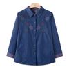 Jaqueta Jeans para Mulheres de Meia-Idade e Idosas, Roupa de Mãe, Jaqueta de Algodão para Primavera e Outono, Blusa, Roupa para Avó Idosa, Novo Estilo