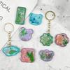 Pegamento Cristal DIY Colgante Individual Molde de Silicona de Resina Sin Pulir Geométrico Redondo Collar Llavero con Agujeros