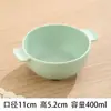 Tazón de Bocadillos de Paja de Trigo Japonés para Niños Vajilla para Bebés Tazón para Comer Anticaída Dibujo Animado Lindo Búho Tazón con Cuchara