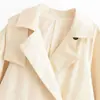 AliExpress transfronterizo Primavera 2026 Nuevo Top Casual Elegante Holgado para Mujer Color Blanco Crema Cuello Solapa 3811242