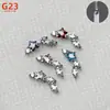 Pendientes de Aleación de Titanio F136 Incrustados con Circonio Marquise Hilo Externo Clavos para Hueso de la Oreja Clavos para Labio Joyería para Piercing Corporal de Titanio G23 Cabeza