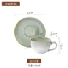 Taza y platillo para espresso estilo europeo 80ML juego de taza y platillo de cerámica cocida en horno vintage para cafeterías, uso comercial, venta al por mayor desde el fabricante