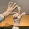 Guantes navideños con pantalla táctil para mujer, de color rojo, para invierno, para estudiantes, bonitos, de felpa gruesa, para ciclismo, cálidos, para invierno.