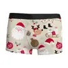 Exportação Transfronteiriça Mais Vendido Roupa Íntima Masculina de Natal Respirável, Confortável e Fashion com Estampa 3D, Boxer de Cintura Média
