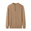 Suéter de Tricô Grosso Outono/Inverno 2026 [Estilo Old Money] Gola Redonda com Padrão Jacquard para Homens