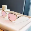 Gafas de Sol Metálicas Pequeñas Estilo Ojo de Gato para Mujer, Estilo Europeo y Americano, Gafas de Moda Trendy Personalidad Chica Caliente, Gafas de Sol Nudadas de Moda