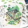 Adesivos de paisagismo em miniatura crepúsculo interessante estilo nacional tridimensional paisagismo série de duas bombas criativo corte livre cabine mão conta adesivos