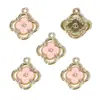 Aleación Inlay de Goteo de Aceite Trébol de la Suerte Trébol de Cuatro Hojas Colgante DIY Collar Pulsera Pendiente Accesorio de Decoración W765