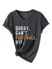 Desculpe não posso futebol tchau Amazon eBay site independente moda casual feminina camiseta gola V manga curta