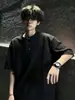 Camiseta de Manga Corta para Hombre, Marca de Moda, Corte Holgado, Mangas Tres Cuartos, Nuevo Estilo Verano 2026, Moda de Celebridad de Internet, Top Sencillo, Moderno