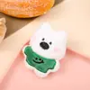 Desenho Animado West Highland Amor Listrado Urso de Pelúcia Enchimento de Algodão Acessórios Broche Decorativo DIY Acessórios para Bolsa Acessórios