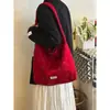 Bolsa Tote de Lã Estilo Coreano Ins Retrô Estrela para Mulheres, Nova Bolsa de Ombro de Grande Capacidade, Bolsa de Mão Versátil de Nicho