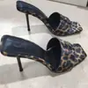 Sandalias de Tacón de Aguja Sexy y Elegantes para Socialités, Nuevas Chanclas de Leopardo con Tira Única de Tacón Alto para Verano y Otoño 2026
