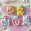 Accesorios de resina con forma de flor, animal, conejo, pato, oso, perro y gato, funda para teléfono, llavero, accesorios de bricolaje, horquilla, agujero para zapatos, papelería