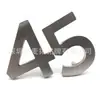 Placa Metálica Digital Personalizada de Acero Inoxidable Cepillado Número de Casa Metal Cortado Ultra Grueso de 5 mm Etiqueta Metálica Fijación con Clavo de Hierro