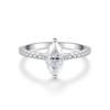 Nuevo Anillo de Plata de Ley 925 con Moissanita Marquesa para Mujer Francés Simple Lujo Accesible Anillo de Gama Alta con Forma Especial Europeo y Americano Plata