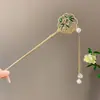 Horquilla de Metal con Borla de Verano 2025 Estilo Chino Nuevo para Mujer Estilo Antiguo Accesorios para Recogidos Accesorios para Banquetes Tocados de Lujo Ligero