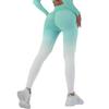 Pantalones de yoga deportivos sin costuras Alpha europeos y americanos, de cintura alta, elásticos y con doble teñido catiónico, para fitness, con degradado