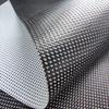 Malla de plástico recubierta de PVC en blanco y negro disponible para camuflaje de caza, malla de plástico ignífuga para ventanas de tiendas de campaña.