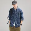Camisa de manga comprida de alta qualidade para homens, top moderno de tamanho grande para primavera e outono, camisa de trabalho, jaqueta casual de corte solto de tamanho grande