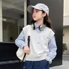 Conjunto de Ropa de Primavera para Niñas 2026 Nuevo Estilo Niños Grandes Estilo Coreano Ropa de Primavera para Niños Conjunto de Dos Piezas POLO Sudadera con Capucha Jeans