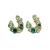 Pendientes Geométricos Exquisitos Europeos y Americanos con Forma de Gota de Agua Incrustados de Diamantes y Forma de C, Pendientes de Lujo Ligero de Alta Gama Transfronterizos, Accesorios para Orejas Personalizados de Nicho